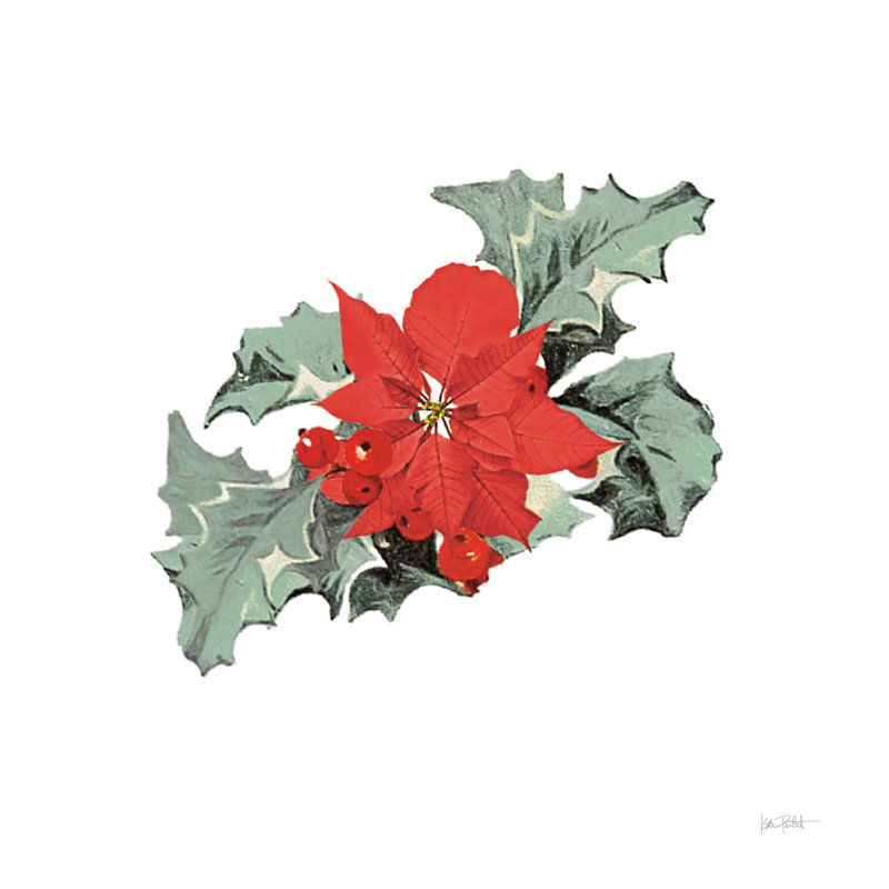 Farmhouse Christmas Floral I, H 12 po x l 12 po, Non, Toile tendue