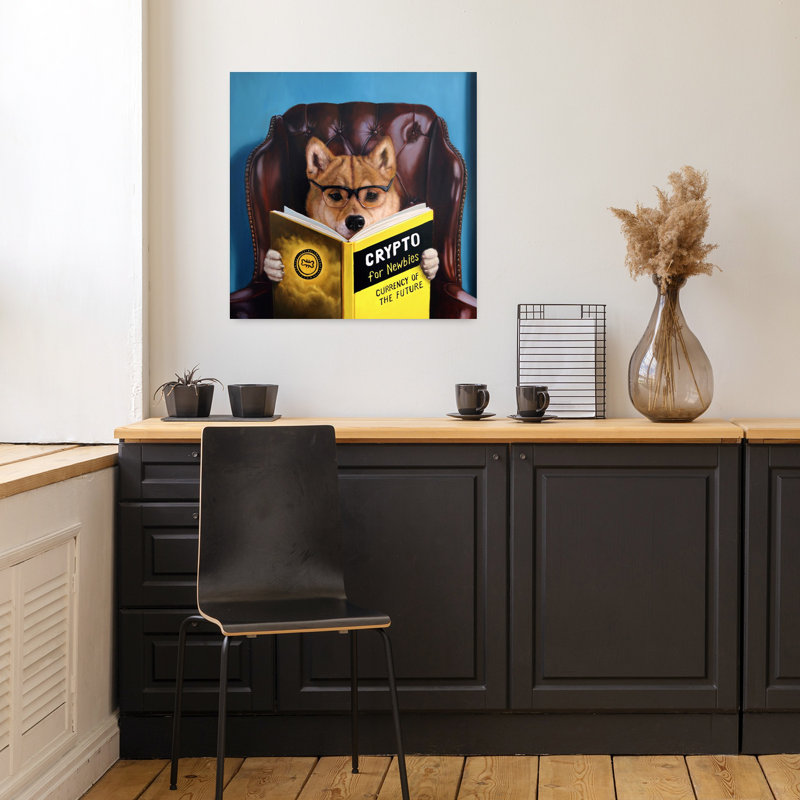 Gold Rush Contemporary Dog Urban Art, 18" H x 18" W