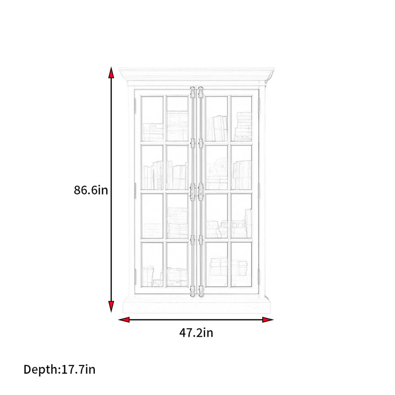 French Style Classic Retro Style Bookcase, White