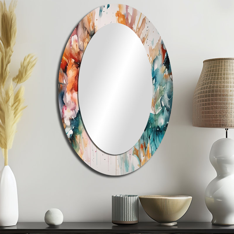 Captivating Boho Dance III - Large Oval Wall Mirror On Metal, 36" x 24"