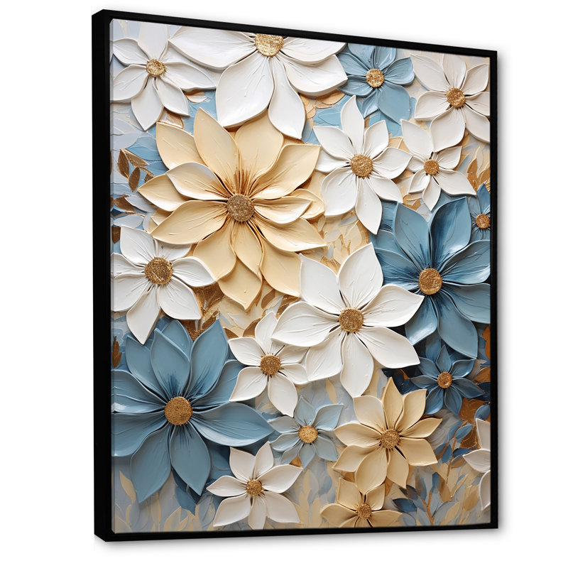 Poinsettias Crafted Delights II, reproduction d'art sur toile, Cadre flottant noir, H 40 po x l 30 po x P 1,5 po