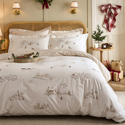 Winter Scene Off White 200 Thread Count Bedset