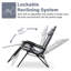 Fauteuil inclinable Zero Gravity avec plateau porte-gobelet, chaise longue rembourrée pour l'extérieur
