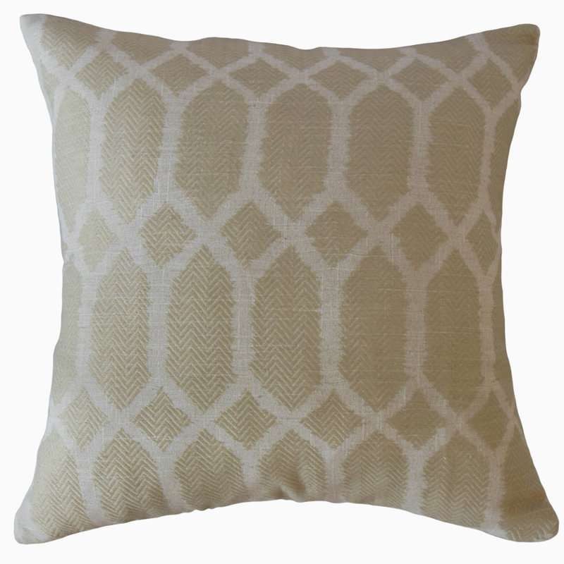 Coussin Ilse, 18 po x 18 po, Coussin décoratif, Jaune / argenté