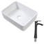 Lavabo de salle de bain vasque rectangulaire 19 po x 15 po et robinet simple levier noir mat