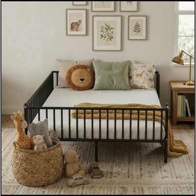 Twin Size Metal Daybed, Sturdy Steel Slat Support, No Box Spring Needed, Versatile and Space-Saving Design