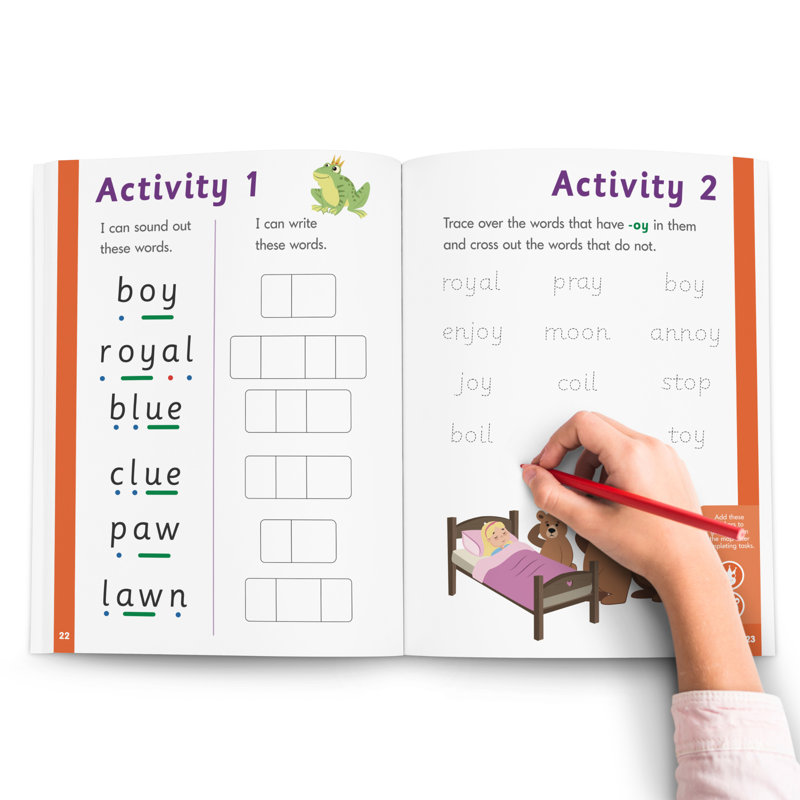 Junior Learning Phase 5 Vowel Sounds Educational Learning Workbook - Learn To Read, Write And Spell Vowel Sounds