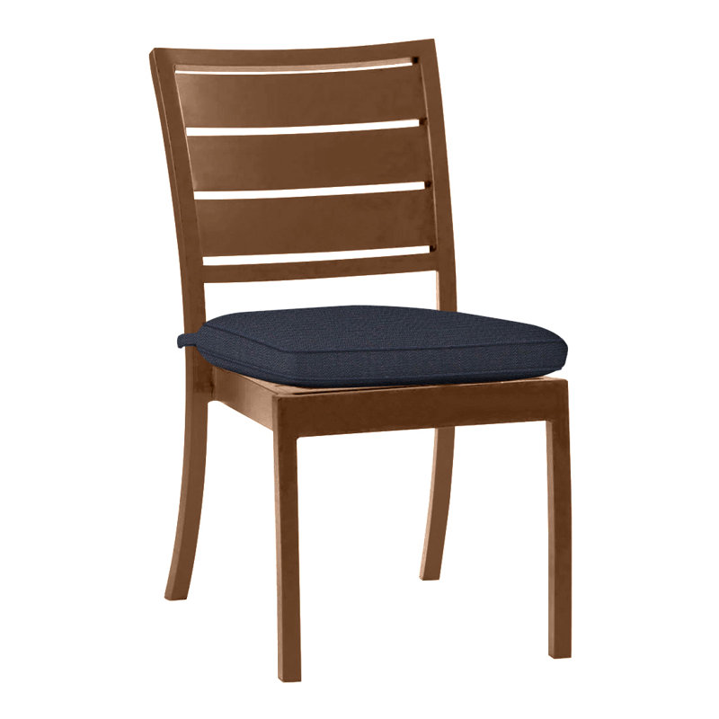 Chaise d'appoint en aluminium Charleston - chêne, Welt, Lin marine, Chêne