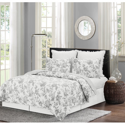 Miriam Slate Cotton Reversible Quilt Set