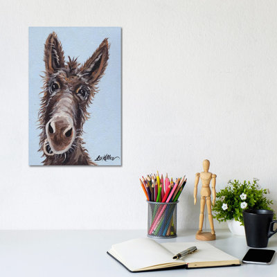 Rufus The Donkey by Hippie Hound Studios - Wrapped Canvas Print