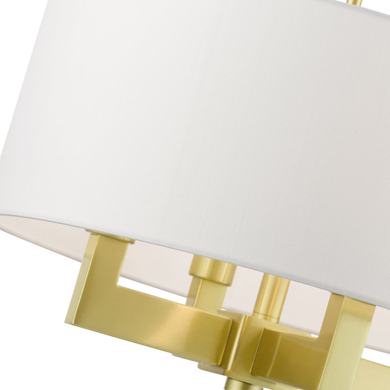 Lustre cylindrique à 4 lumières Litzy, Laiton satiné
