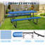 Clarenc Rectangular Metal Outdoor Picnic Table-730148195-734291085