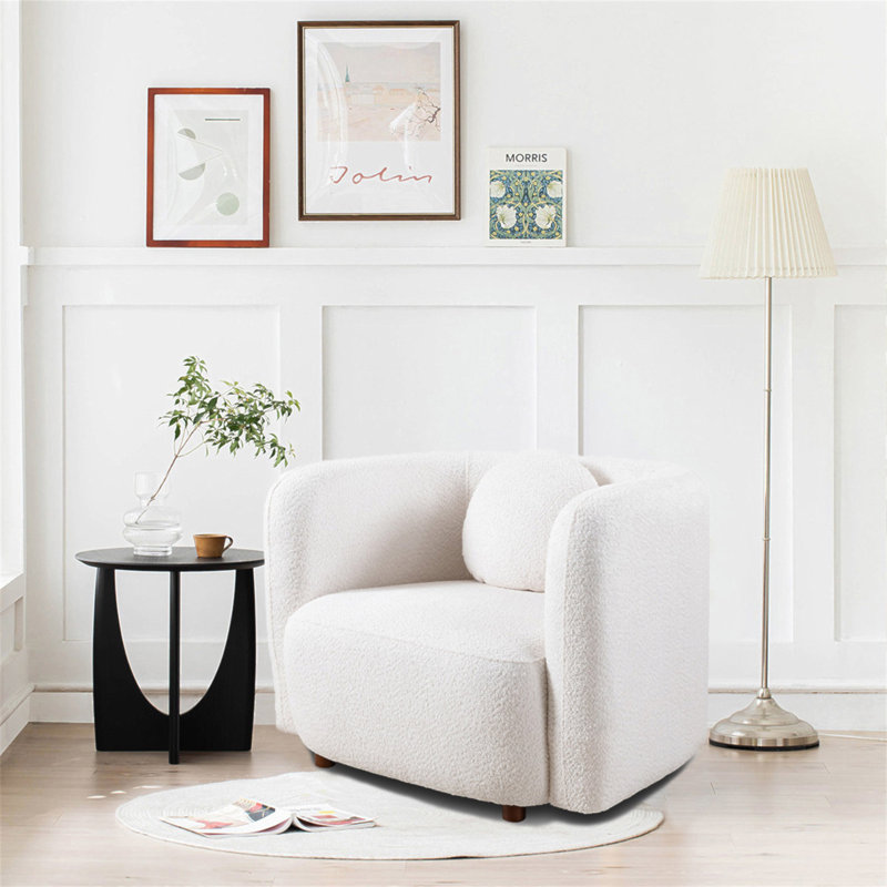 Fauteuil d'appoint carré, fauteuil rembourré en nuage Boucle, fauteuil de style japonais, canapé 1 place