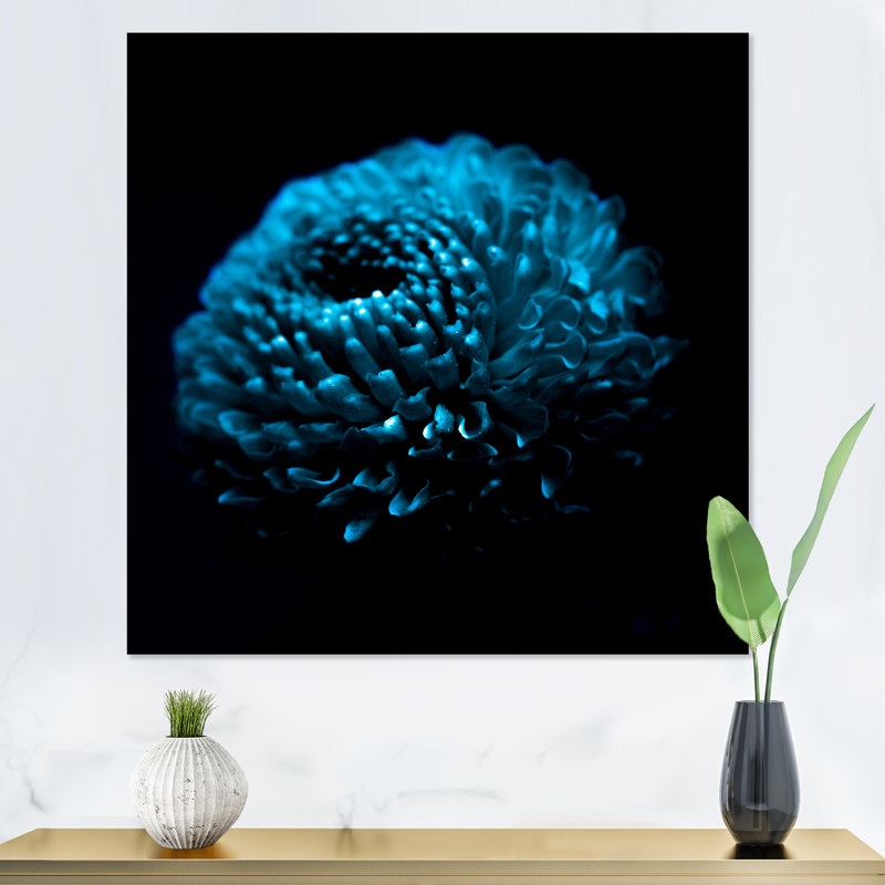 «Fractal Turquoise Flower», reproduction sur toile encadrée, H 16 po x l 16 po x P 1 po, Toile tendue
