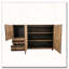 Buffet en bois bicolore avec motif en étoile et tablettes ajustables