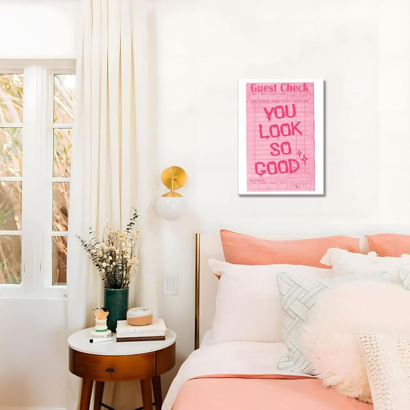 Rose, art mural, ensemble de 3 balles cerise à la mode, décoration murale, Good Times, affiche You Look So Good, impression sur toile, esthétique esthétique