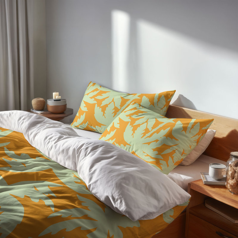 Ensemble d'édredon léger California Dreaming, Orange, Édredon simple + 2 taies d'oreiller standard