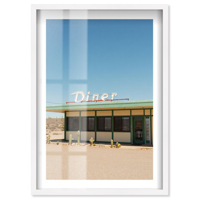 «Desert Diner Shadowbox», reproduction de photo par Notoriart, cadre noir, 20 x 30