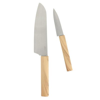 Oster Huntingfield 2 Piece Stainless Steel Cutlery Set with Faux Wood Handles