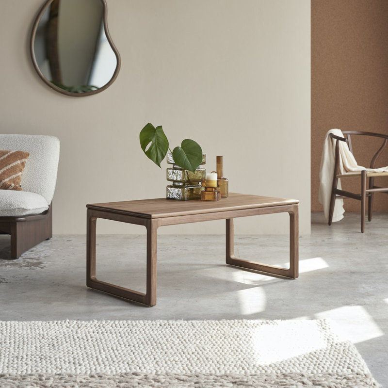 Arto Solid Wood Coffee Table, Dark Brown Wood