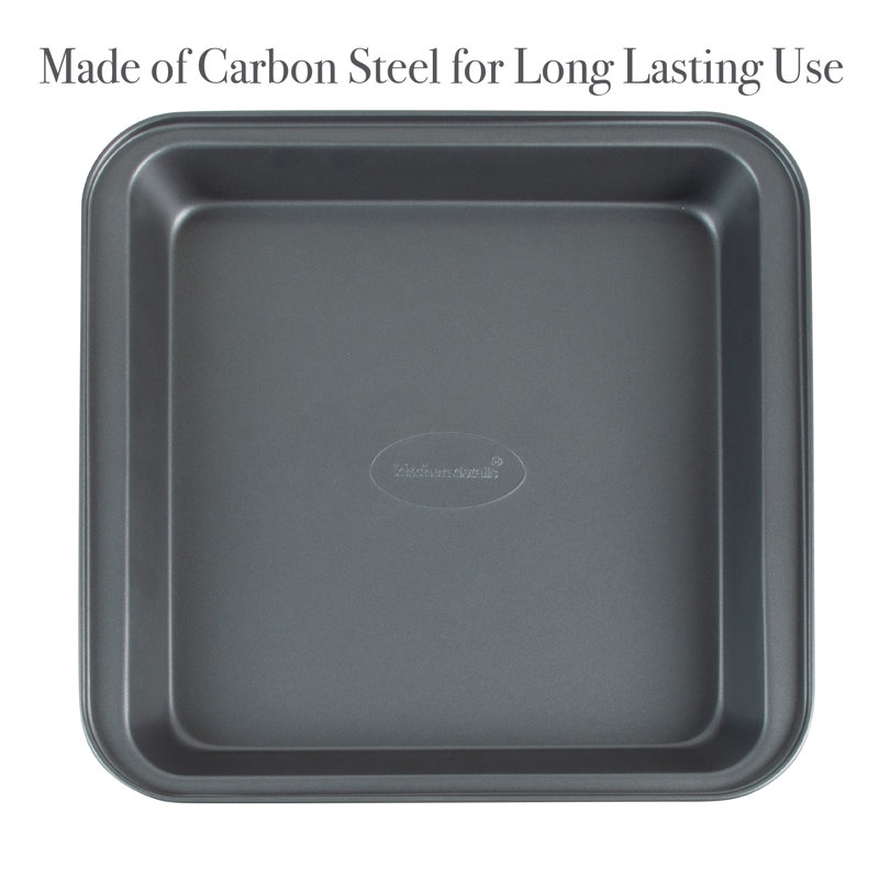 Grey Nonstick Carbon Steel Square Baking Sheet, 10.6" x 10"