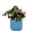 Three Ceramic Flowerpots In Antique Blue For Indoor And Outdoor Use - Heat-, With Built-In Drainage A Sleek Presentation Modern Planter Of 3 Suitable Patio, Garden, Windowsill, Root Growth-1904722739