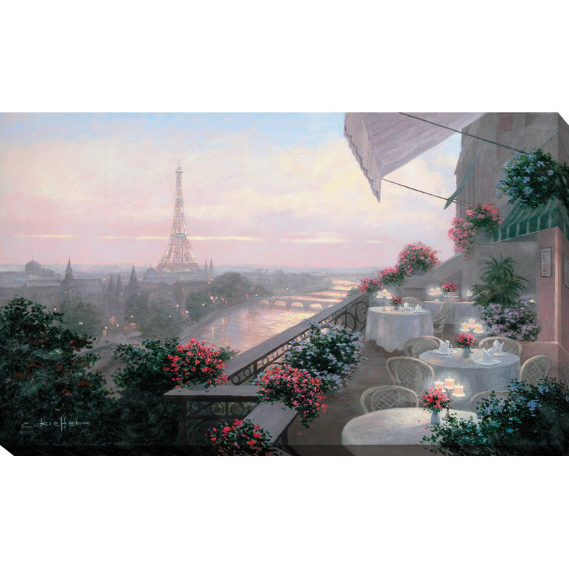 " Dinner on Terrace " Acrylic Print, 28" H x 48" W