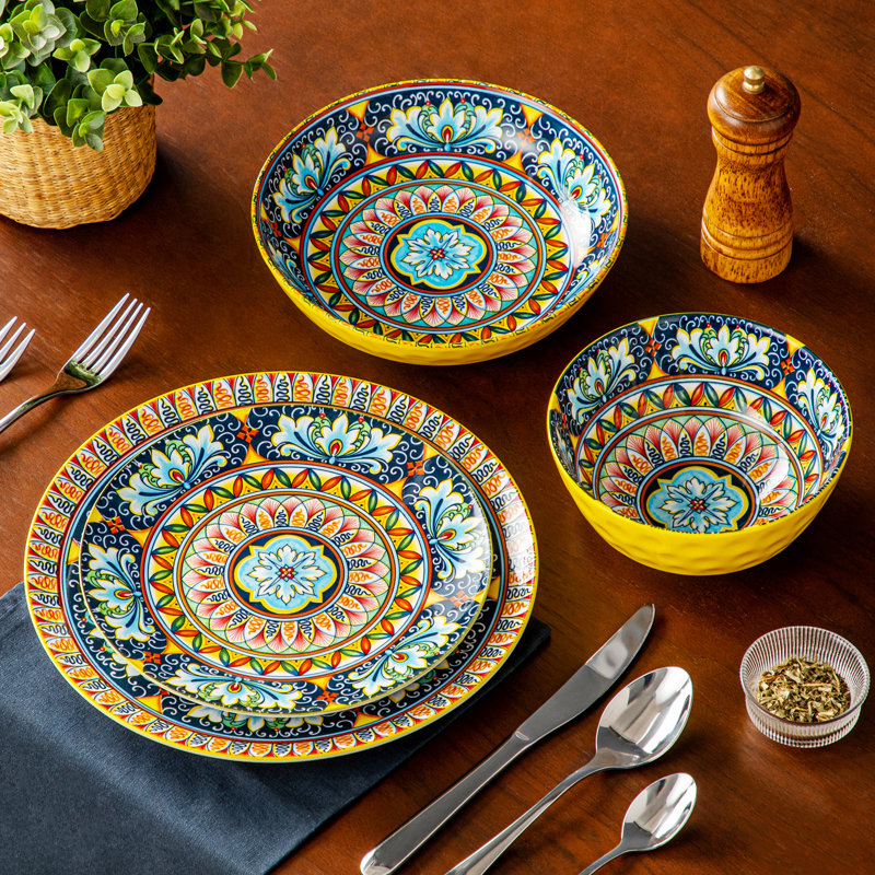 Simi 24 Piece Porcelain China Dinnerware Set - Service for 6