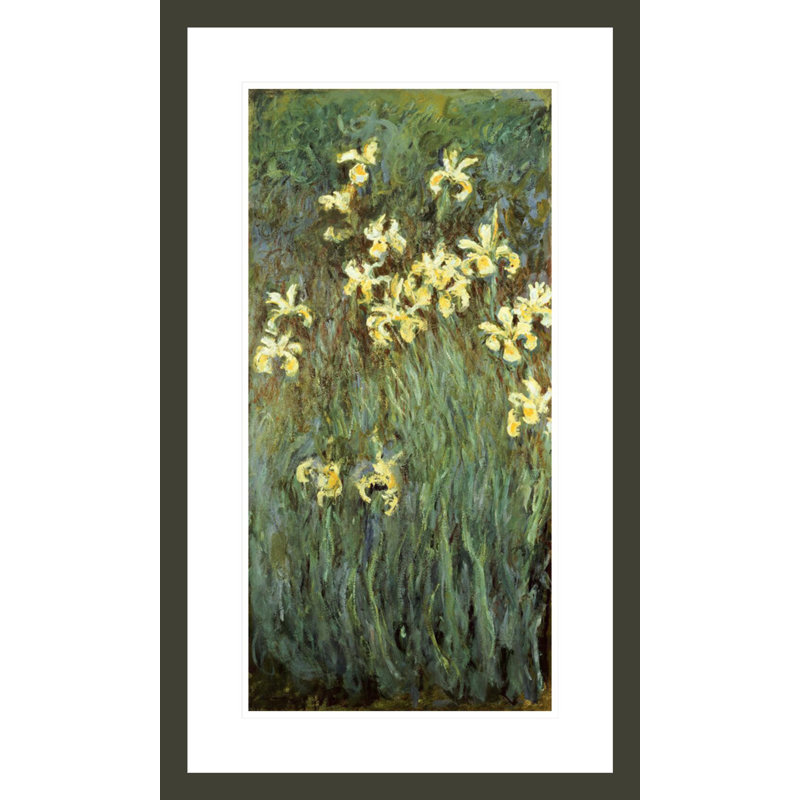 Iris jaune par Claude Monet - estampe numérique encadrée, H 29,5 po x l 17,7 po