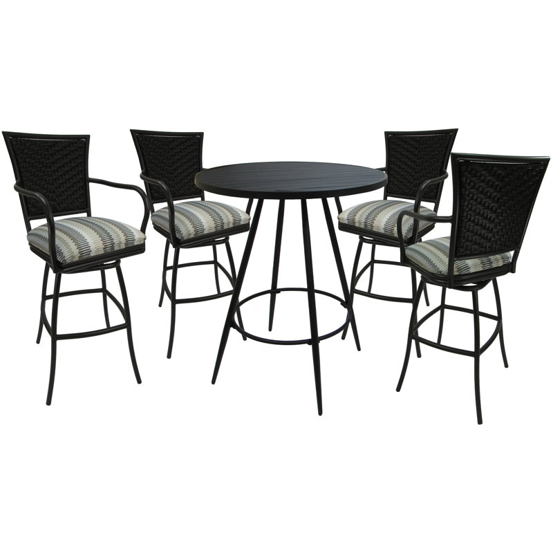 Tabouret de bar Cutlip, Noir, Bar Stool (30" Seat Height), Grey