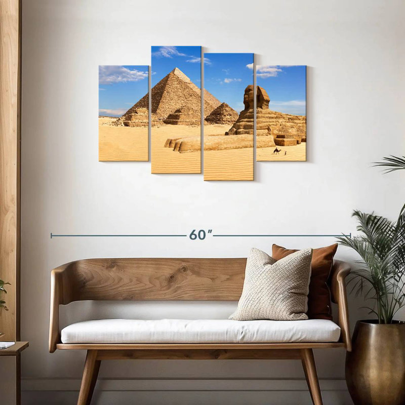 Sphinx d'Adella et grande pyramide de Gizeh, H 27 po x l 43 po