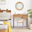 Banc de maquillage pour tabouret carré en chêne naturel
