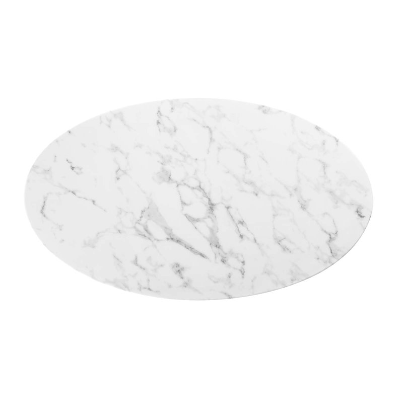 Table de salle à manger en marbre artificiel Lippa, Noir, H 29,5 po x L 47 po x l 27,5 po