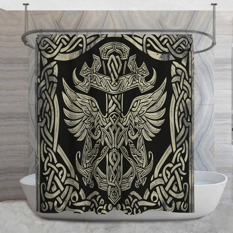Celtic Knot Shower Curtain -  Cultural Bathroom Decor Gothic, 93"H x 70"W