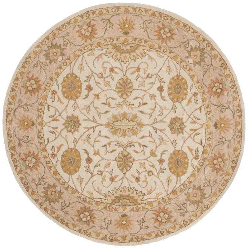 Tapis oriental en laine touffeté à la main Dunbar, Rond 6 pi