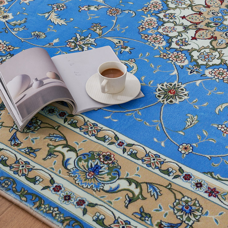 Tapis à motif floral lavable Rubeena, Rectangle de 5 pi x 8 pi