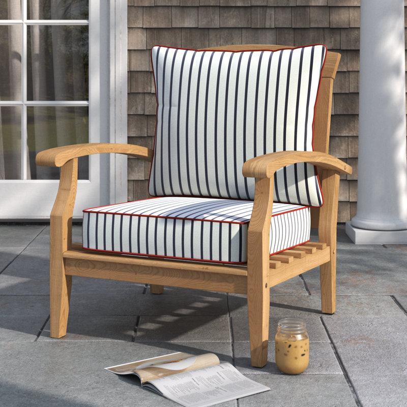 Corley Sunbrella Fabric Deep Seating Seat and Back Cushions, 5" H x 23.5" W x 23" D, Jockey Red