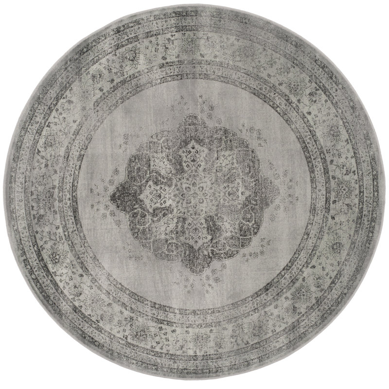 Golub Oriental Gray Area Rug, Round 6'