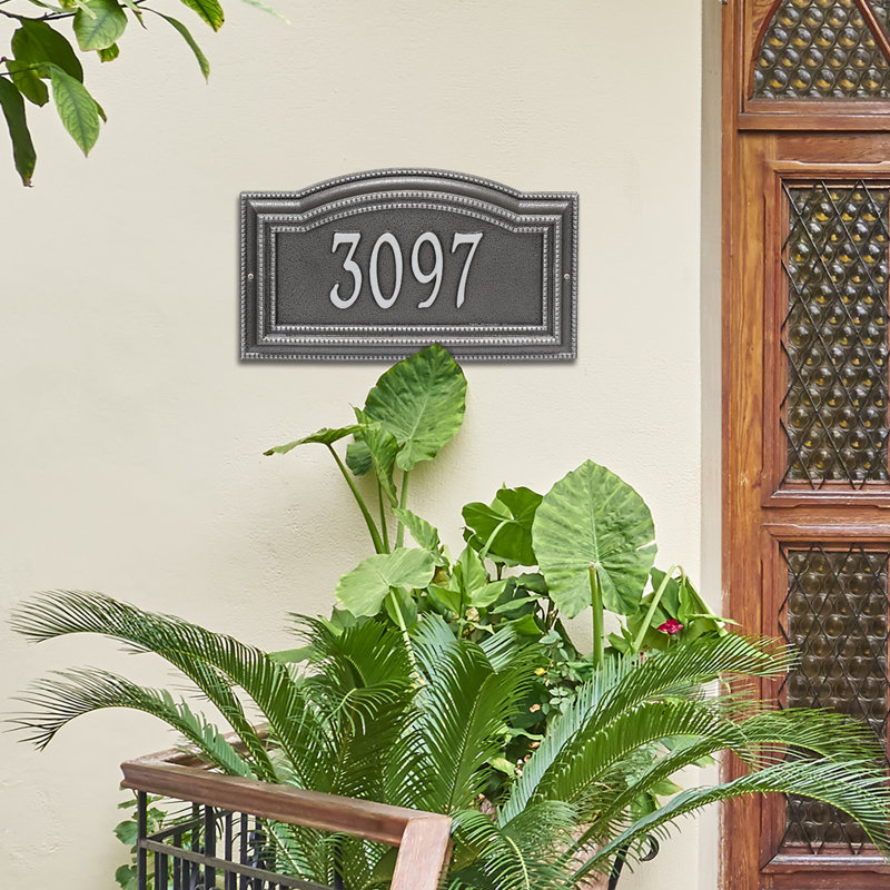 Signature Series 1-Line Wall Address Plaque, Yes, Gray, Smoke Gray