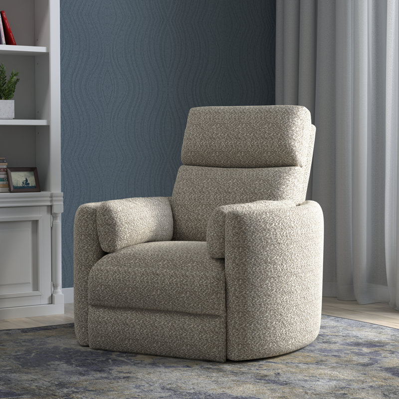 Bre Swivel Power Glider Recliner, Tatum River Rock Beige Boucle