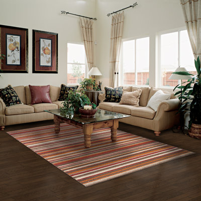 Tapis de zone brun rayé Bendooragh