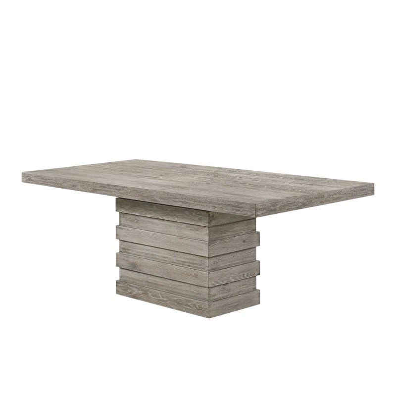 Jayon Pedestal Dining Table in Salvaged Light Oak