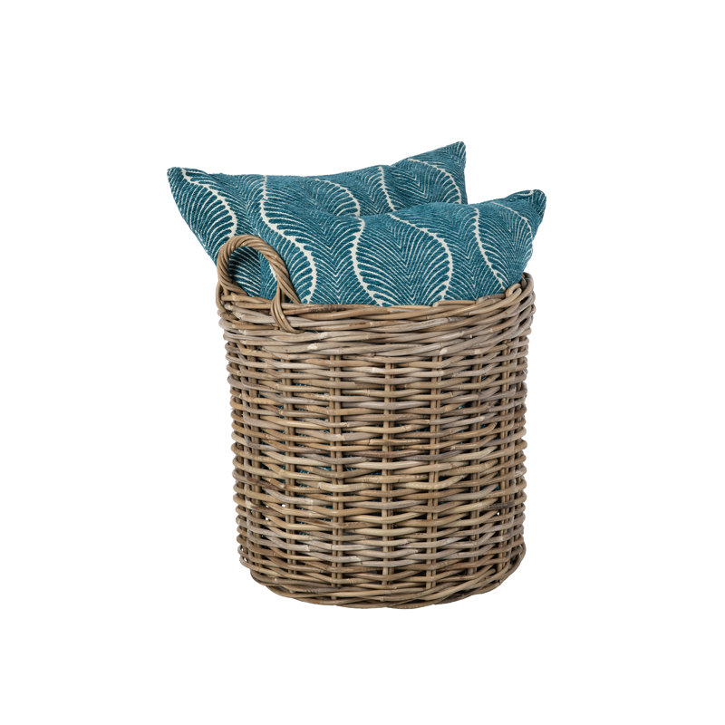 Beachcrest Home™ Ayriauna Rattan Basket, Large - 16.5"H x 17"W x 17"D