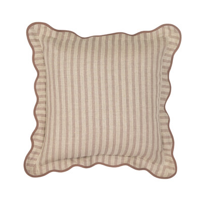 Rose Striped Linen Accent Pillow