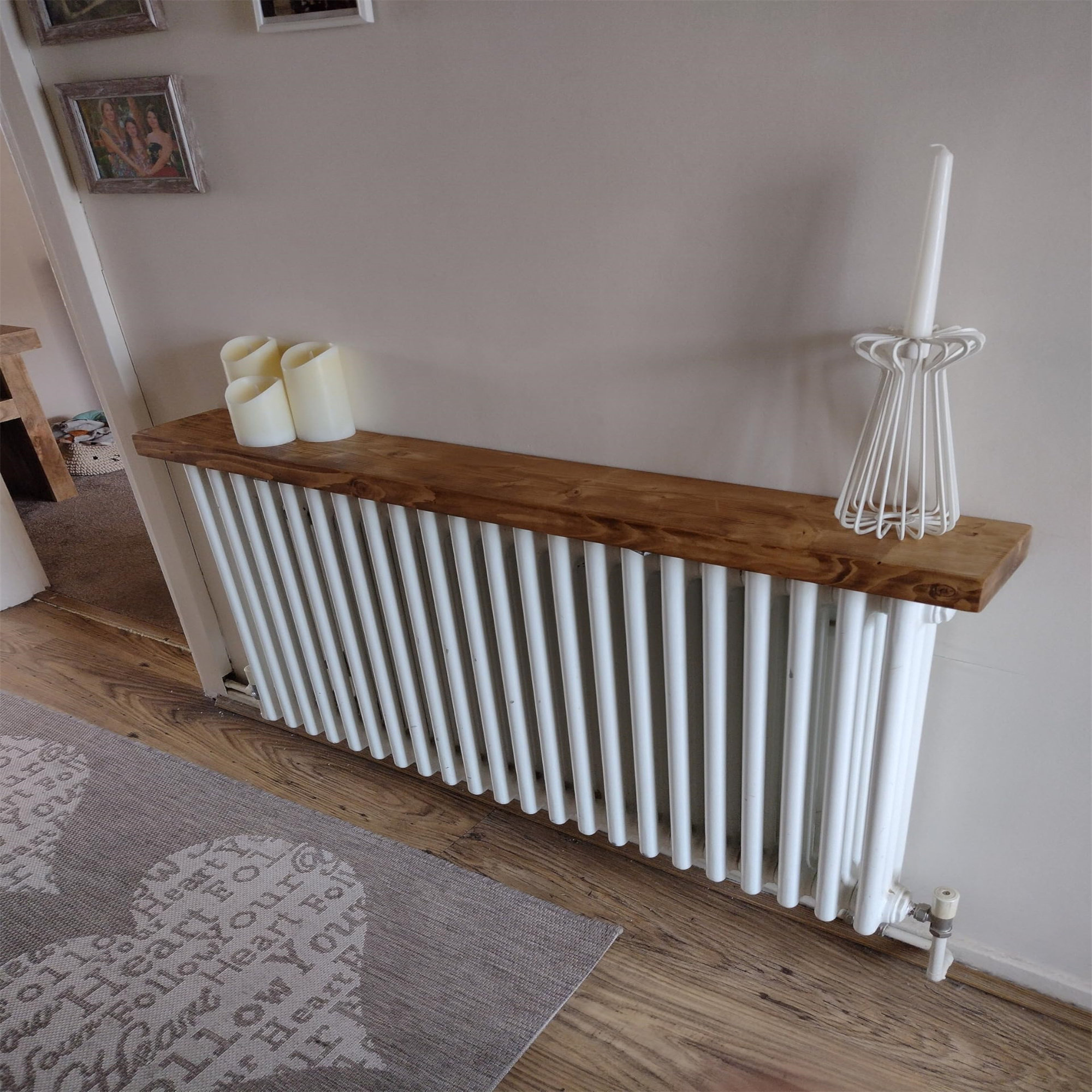 Union Rustic Radiator Rack With Brackets 15 Cm Deep. Wall Rack Solid ...