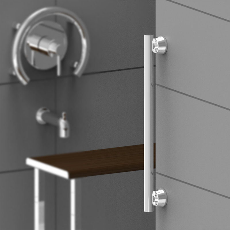 INVISIA Linear Grab Bar, Designer Luxury Grab Bar (500 lb. Capacity), Chrome, 24" W