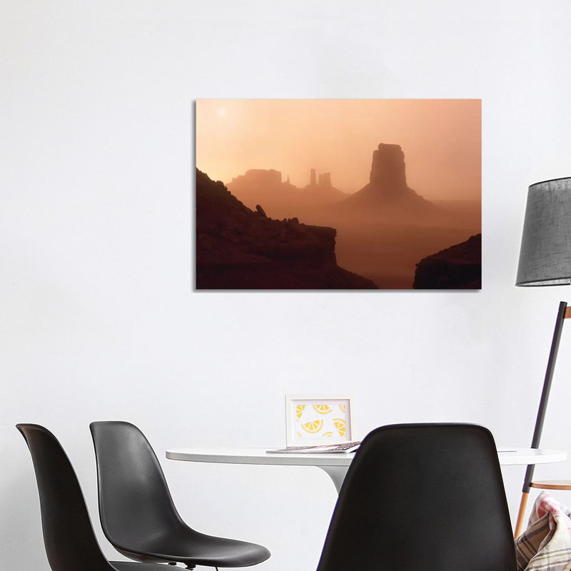 Sandstorm Enshrouding Mittens, Monument Valley, Arizona by Tim Fitzharris - Wrapped Canvas Print