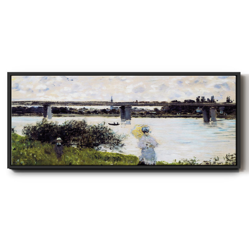 La promenade près du pont d'Argenteuil, 1874, H 12 po x l 30 po x P 1,5 po, Noir