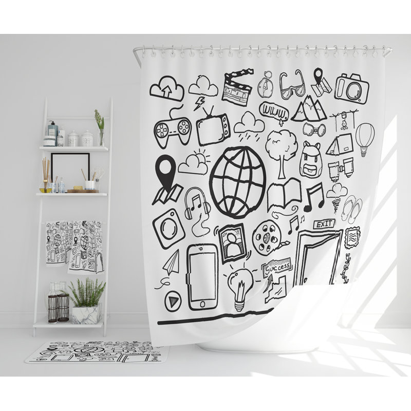 Nazaro Polyester Shower Curtain Set