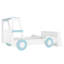 Lit simple pour voiture simple avec tablettes de rangement, lit plateforme avec un joli design en forme de voiture adapté aux enfants, bleu et blanc-505280142